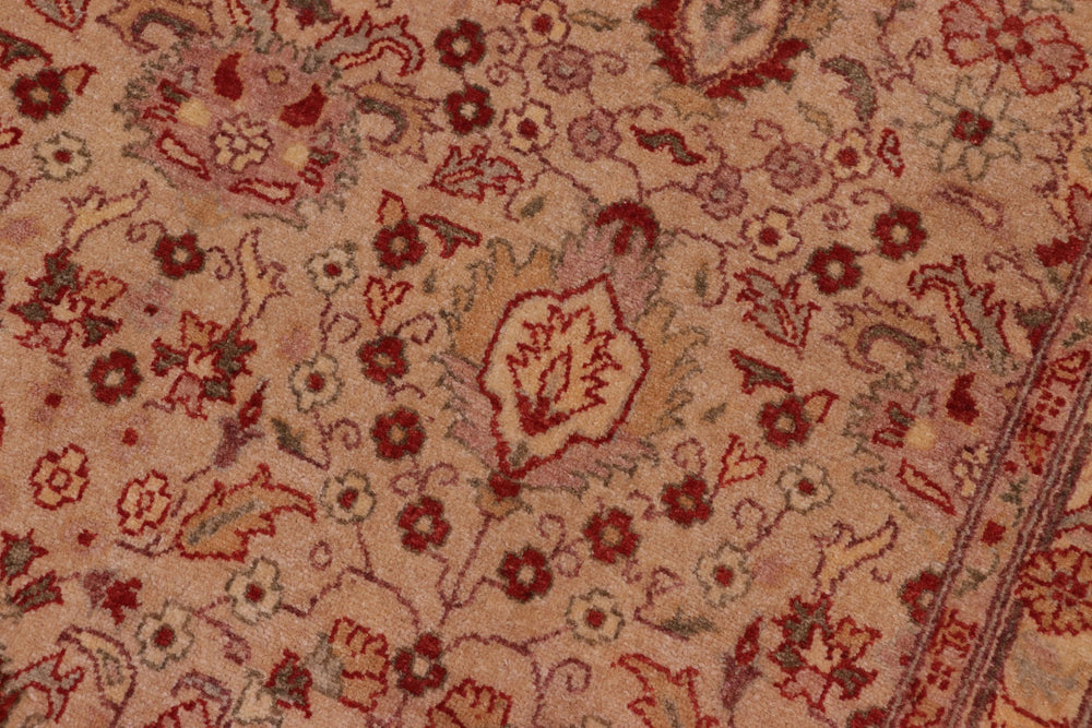 handmade Transitional Lahore Lt. Tan Tan Hand Knotted RECTANGLE 100% WOOL area rug 8' x 10'
