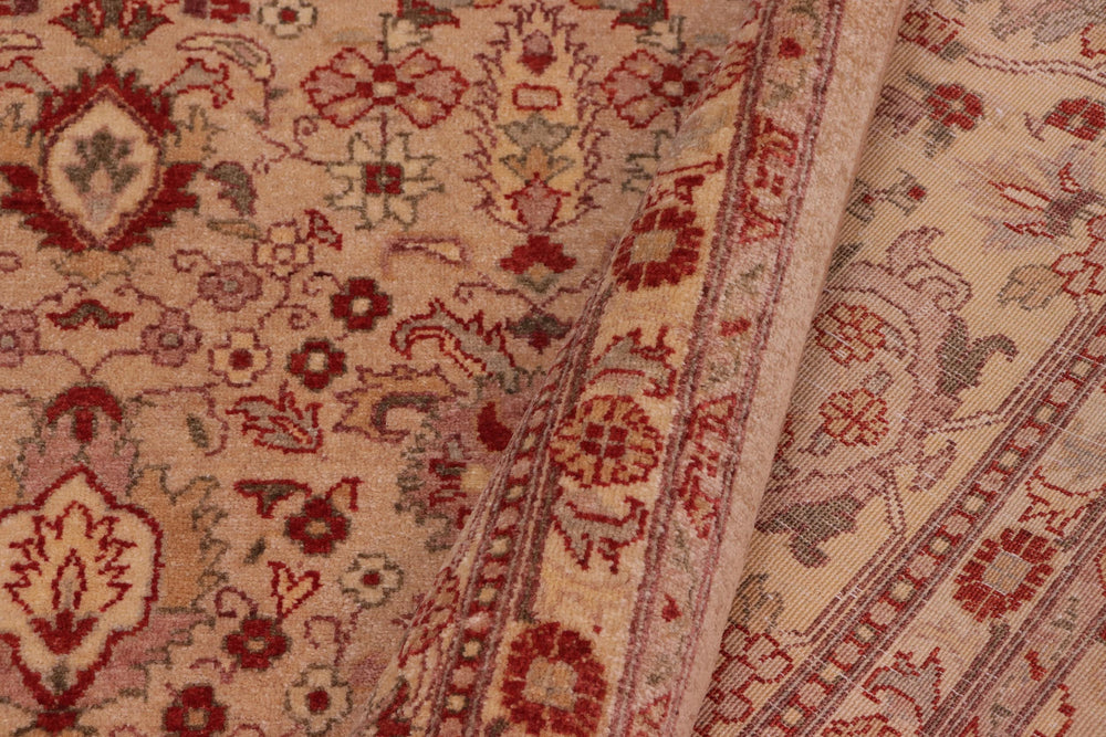 handmade Transitional Lahore Lt. Tan Tan Hand Knotted RECTANGLE 100% WOOL area rug 8' x 10'