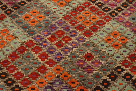 handmade Geometric Kilim Brown Red Hand-Woven RECTANGLE 100% WOOL area rug 4 x 6