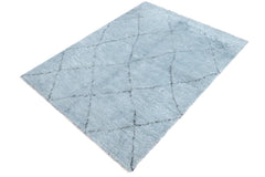 handmade Modern Moroccan Gray Black Hand Knotted RECTANGLE 100% WOOL area rug 8' x 10'