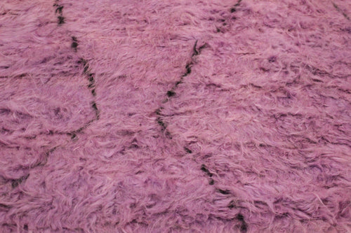 handmade Modern Moroccan Purple Black Hand Knotted RECTANGLE 100% WOOL area rug 8' x 11'