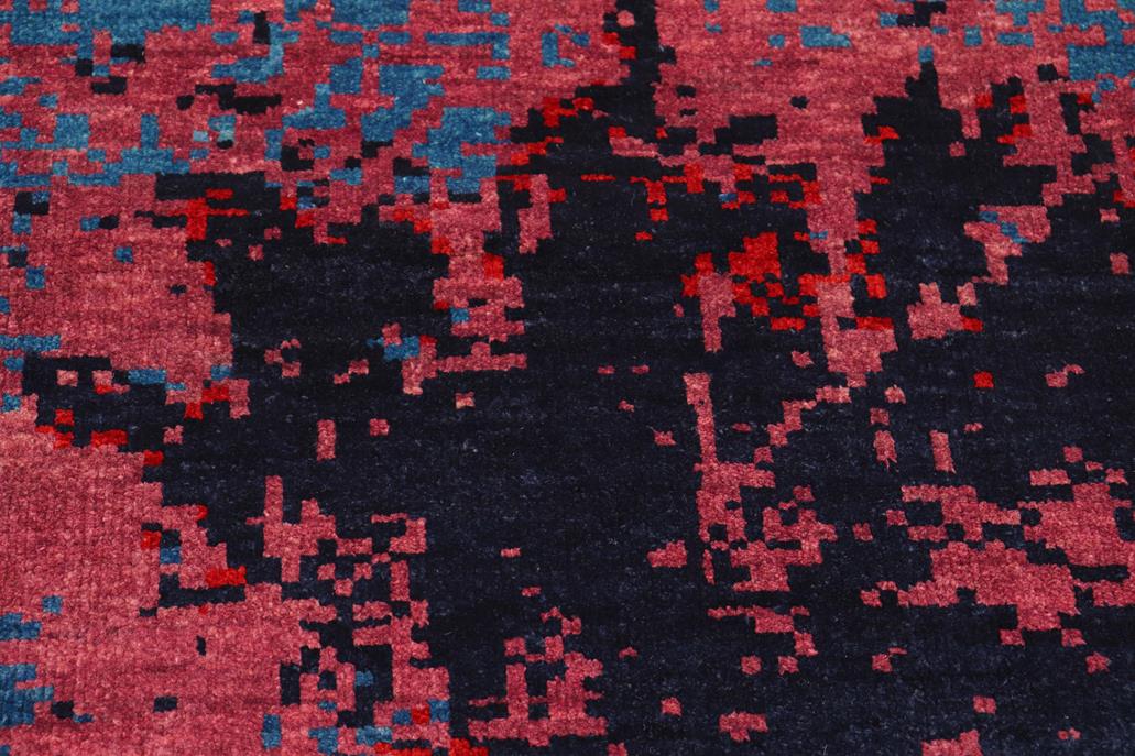 handmade Modern Kafkaz Blue Red Hand Knotted RECTANGLE 100% WOOL area rug 8 x 10