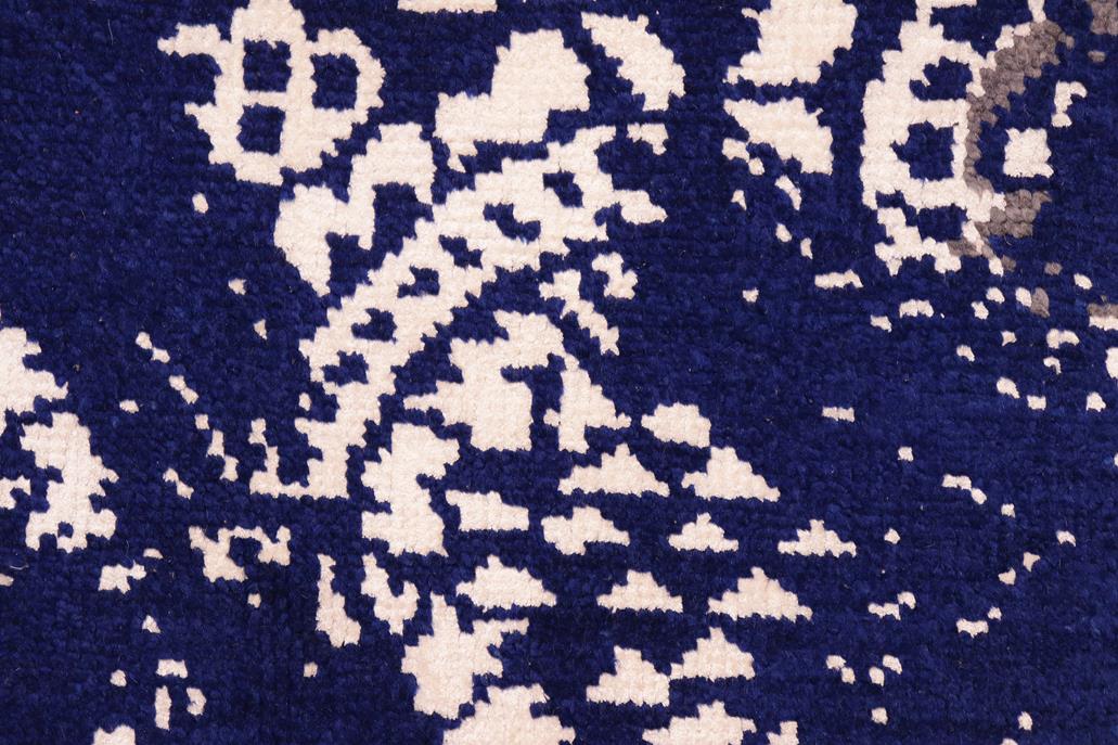 handmade Modern Abstract Blue Ivory Hand Knotted RECTANGLE WOOL&SILK area rug 8 x 10