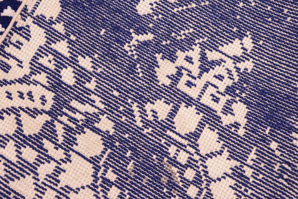 handmade Modern Abstract Blue Ivory Hand Knotted RECTANGLE WOOL&SILK area rug 8 x 10