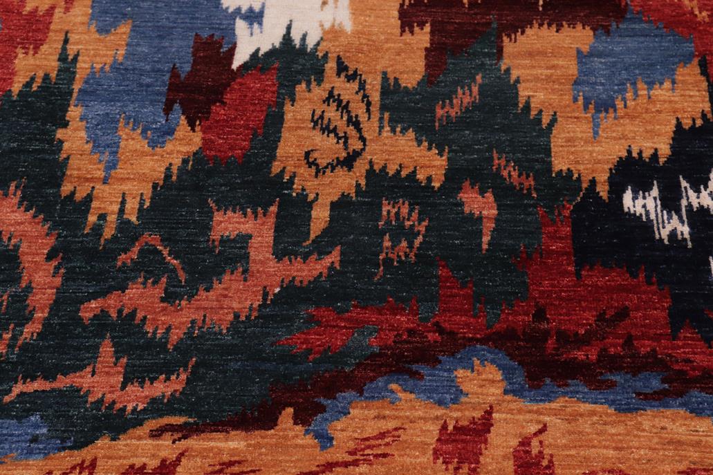 handmade Modern Abstract Red Ivory Hand Knotted RECTANGLE 100% WOOL area rug 8 x 10