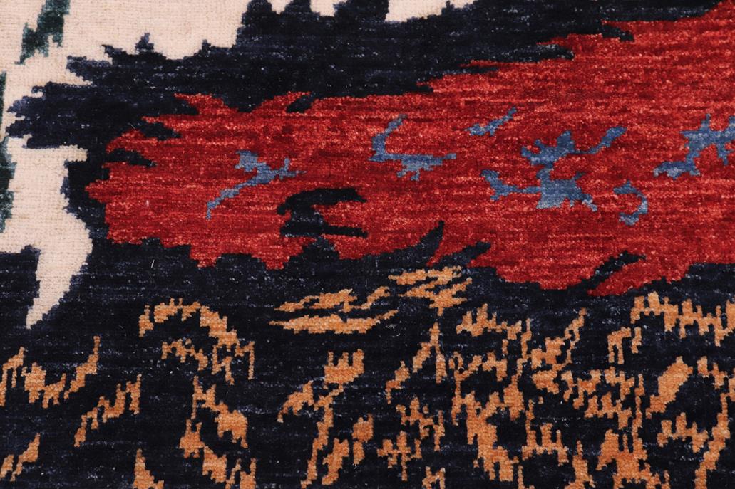 handmade Modern Abstract Red Ivory Hand Knotted RECTANGLE 100% WOOL area rug 8 x 10