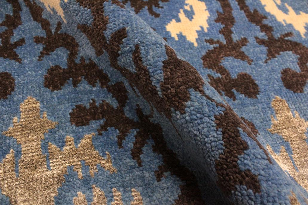 handmade Modern Cianna Lt. Blue Charcoal Hand Knotted RECTANGLE WOOL&VISCOU area rug 4 x 6