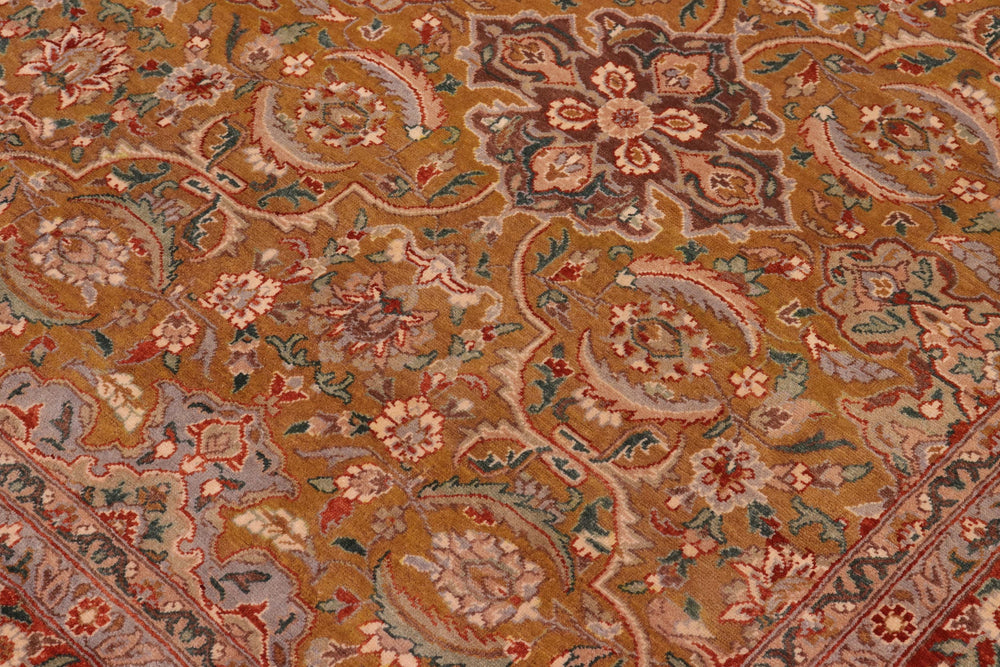 handmade Traditional  Gold Rust Hand Knotted RECTANGLE 100% WOOL area rug 8' x 10'