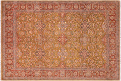handmade Traditional  Gold Rust Hand Knotted RECTANGLE 100% WOOL area rug 8' x 10'