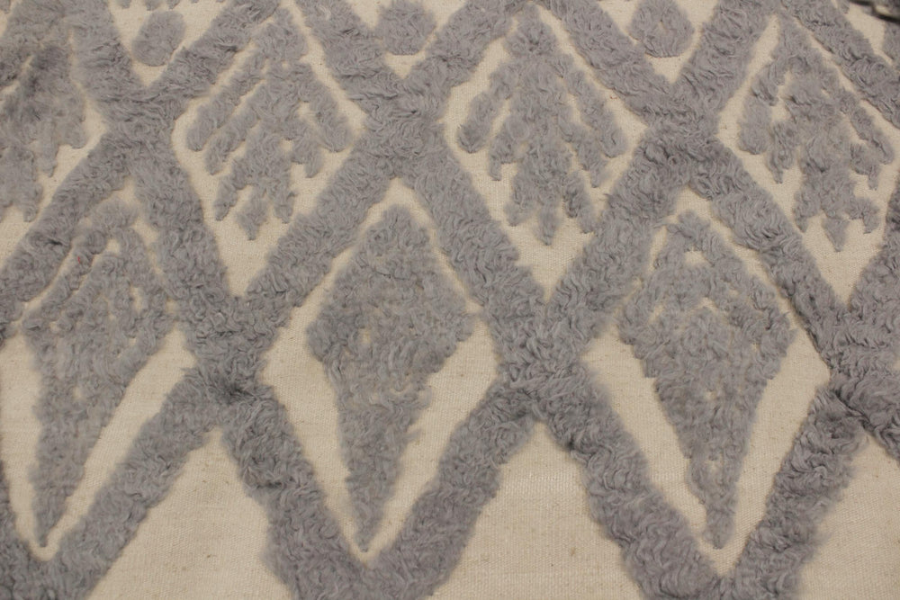 handmade Geometric Moroccan Hi Ivory Blue Hand Knotted RECTANGLE 100% WOOL area rug 6' x 8'