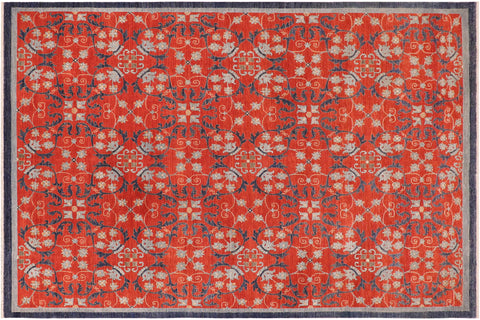 Chic Ziegler Aileen Rust/Blue Wool Rug - 9'10'' x 13'7''