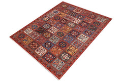 handmade Transitional Kafkaz Rust Blue Hand Knotted RECTANGLE 100% WOOL area rug 9 x 12