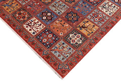 handmade Transitional Kafkaz Rust Blue Hand Knotted RECTANGLE 100% WOOL area rug 9 x 12