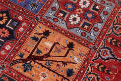 handmade Transitional Kafkaz Rust Blue Hand Knotted RECTANGLE 100% WOOL area rug 9 x 12
