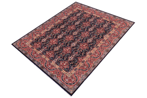 handmade Transitional Kafkaz Blue Red Hand Knotted RECTANGLE 100% WOOL area rug 8' x 10'