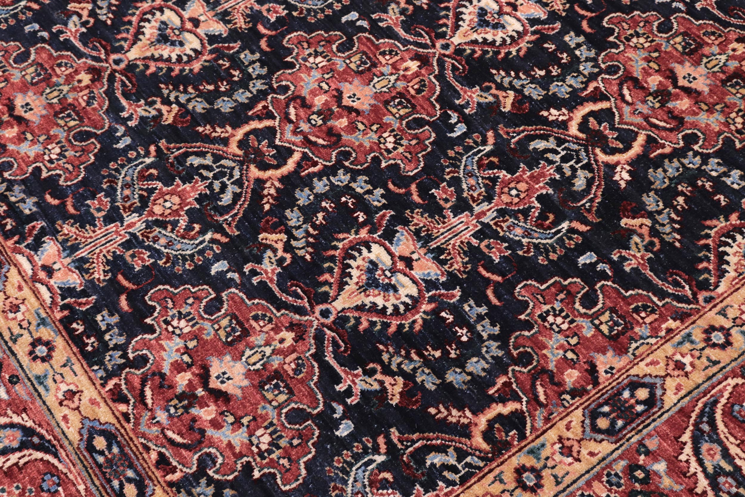 handmade Transitional Kafkaz Blue Red Hand Knotted RECTANGLE 100% WOOL area rug 8' x 10'