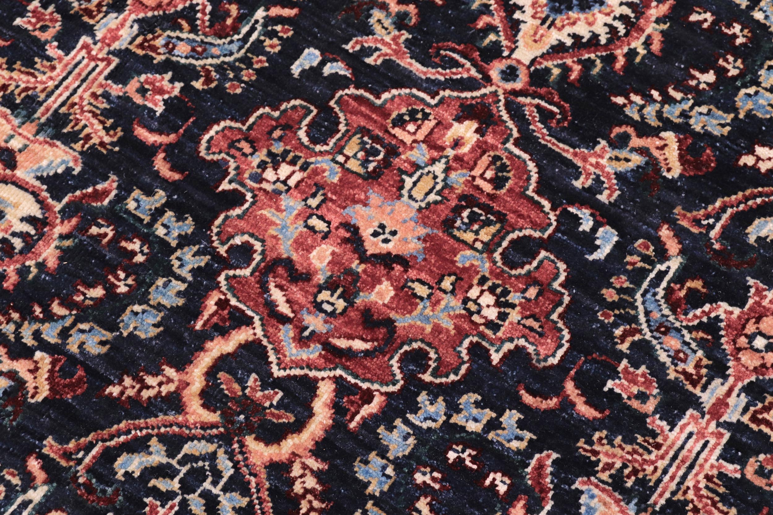 handmade Transitional Kafkaz Blue Red Hand Knotted RECTANGLE 100% WOOL area rug 8' x 10'