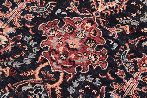 handmade Transitional Kafkaz Blue Red Hand Knotted RECTANGLE 100% WOOL area rug 8' x 10'