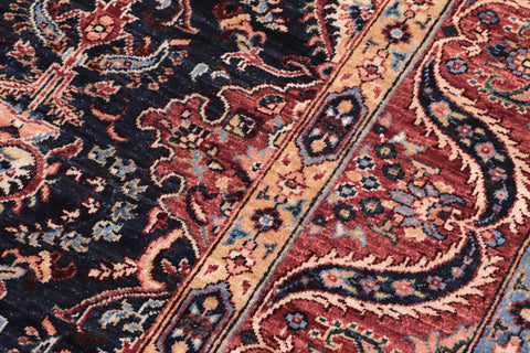 handmade Transitional Kafkaz Blue Red Hand Knotted RECTANGLE 100% WOOL area rug 8' x 10'