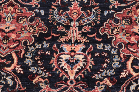 handmade Transitional Kafkaz Blue Red Hand Knotted RECTANGLE 100% WOOL area rug 8' x 10'