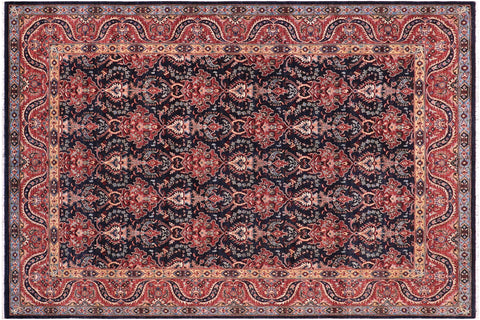 Eclectic Ziegler Juana Blue/Red Wool Rug - 8'1'' x 9'10''