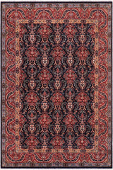 handmade Transitional Kafkaz Blue Red Hand Knotted RECTANGLE 100% WOOL area rug 8 x 10