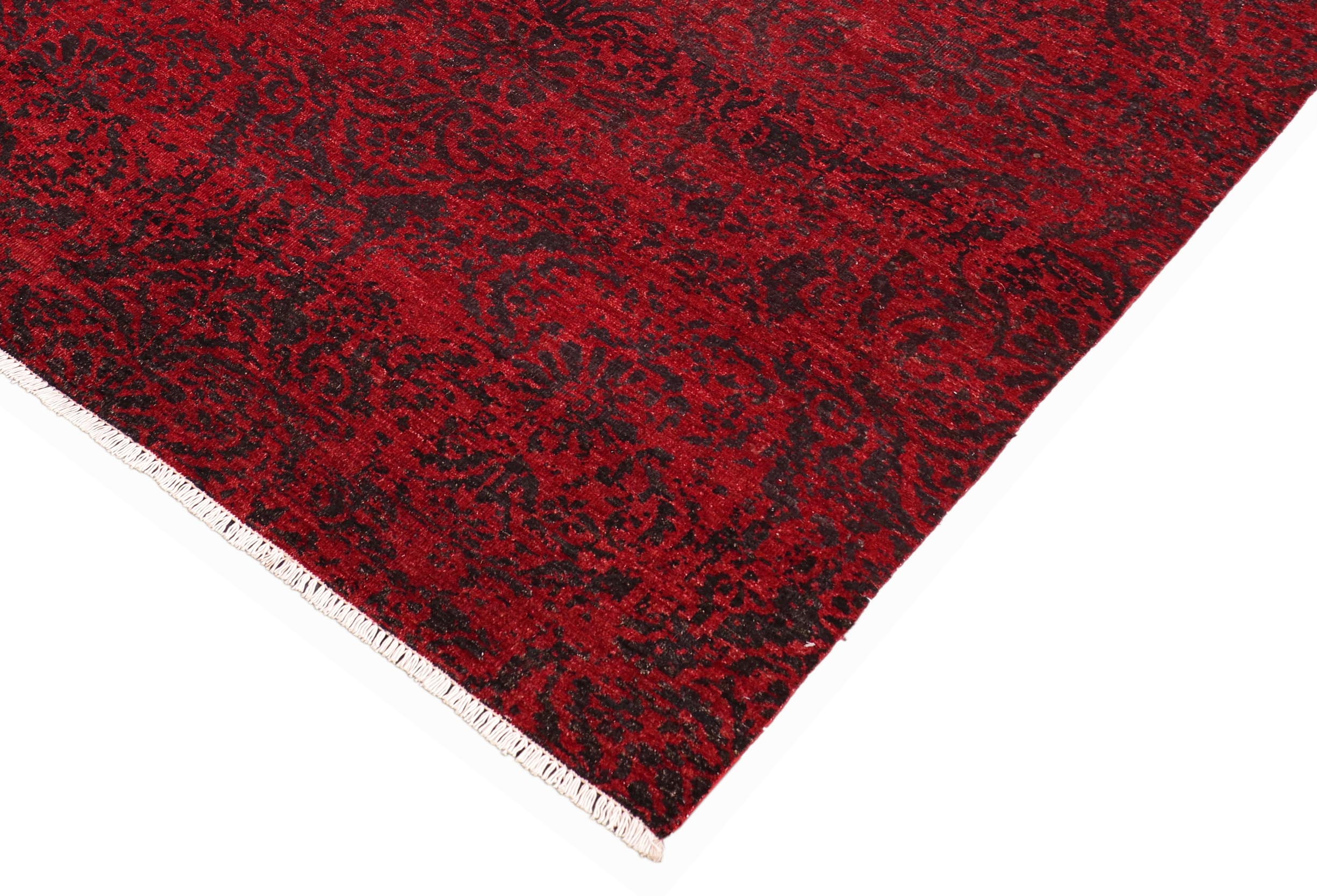 handmade Modern Kafkaz Red Charcoal Hand Knotted RECTANGLE 100% WOOL area rug 6' x 9'