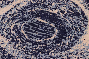 handmade Modern Abstract Blue Ivory Hand Knotted RECTANGLE 100% WOOL area rug 8' x 10'