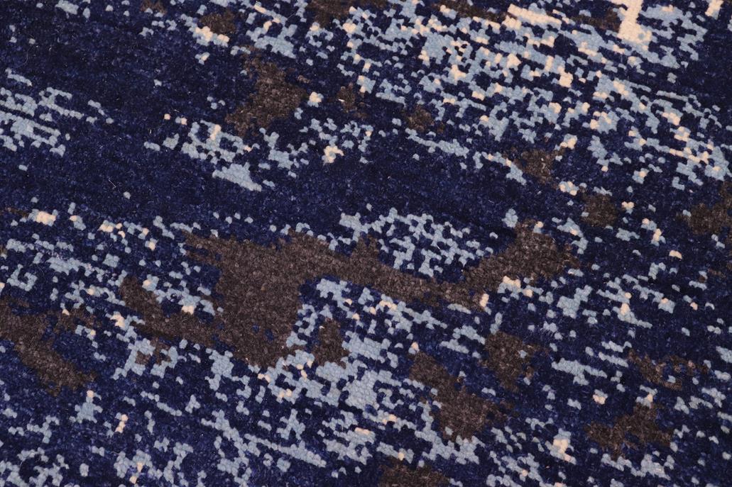 handmade Modern Abstract Blue Ivory Hand Knotted RECTANGLE 100% WOOL area rug 8 x 10