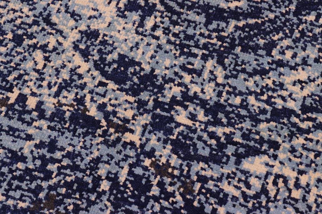 handmade Modern Abstract Blue Ivory Hand Knotted RECTANGLE 100% WOOL area rug 8 x 10