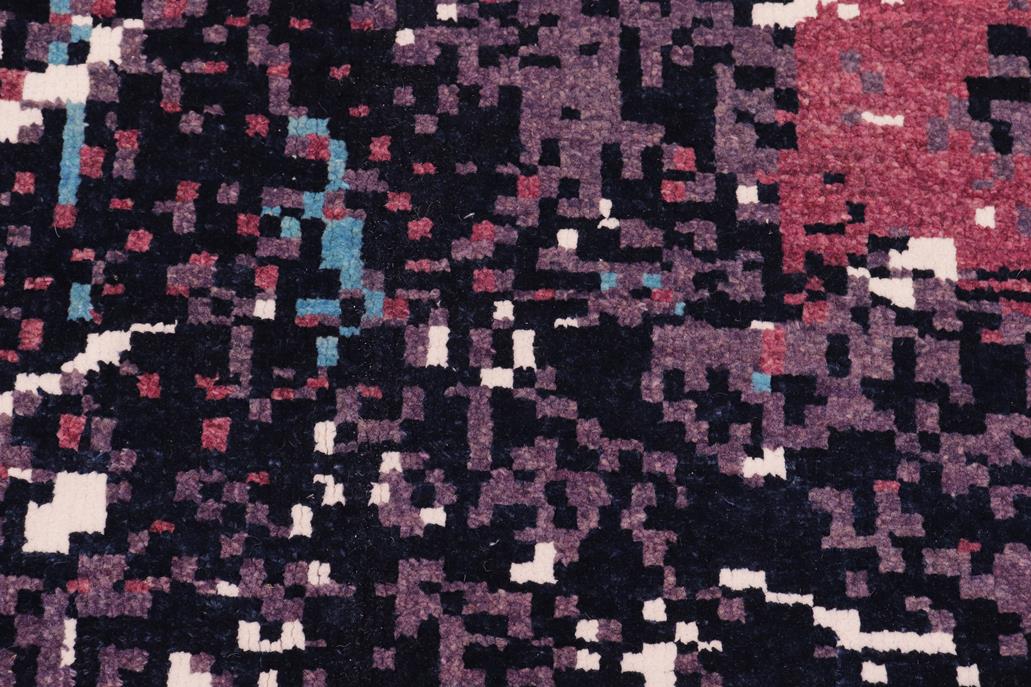 handmade Modern Abstract Lt. Blue Ivory Hand Knotted RECTANGLE WOOL&SILK area rug 8 x 10