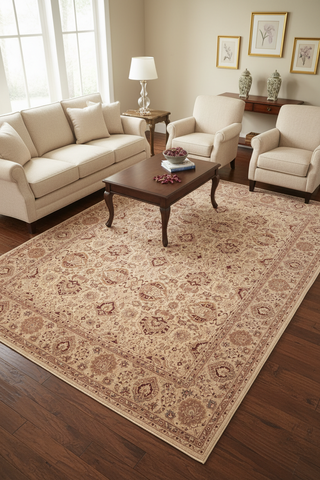 handmade Transitional Lahore Beige Gold Hand Knotted RECTANGLE 100% WOOL area rug 8' x 10'