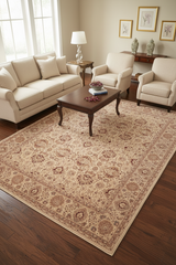 handmade Transitional Lahore Beige Gold Hand Knotted RECTANGLE 100% WOOL area rug 8' x 10'