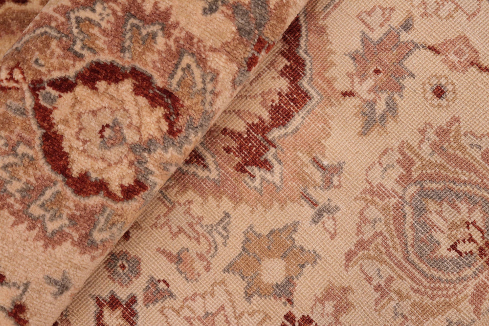 handmade Transitional Lahore Beige Gold Hand Knotted RECTANGLE 100% WOOL area rug 8' x 10'