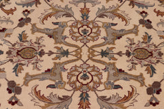 handmade Traditional  Ivory Lt. Green Hand Knotted RECTANGLE 100% WOOL area rug 8' x 10'
