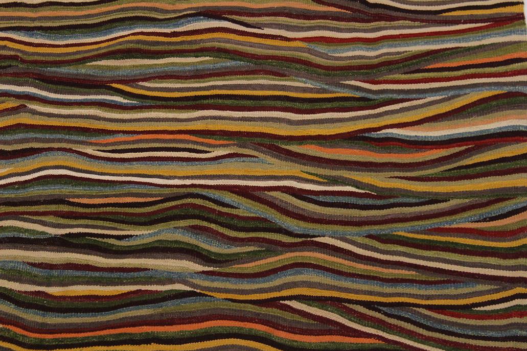 Flat Weave Kilim Antique Navaho Vintage handmade Modern Kilim Beige Blue Hand-Woven Rectangle 100% Wool Area Rug 6x8 