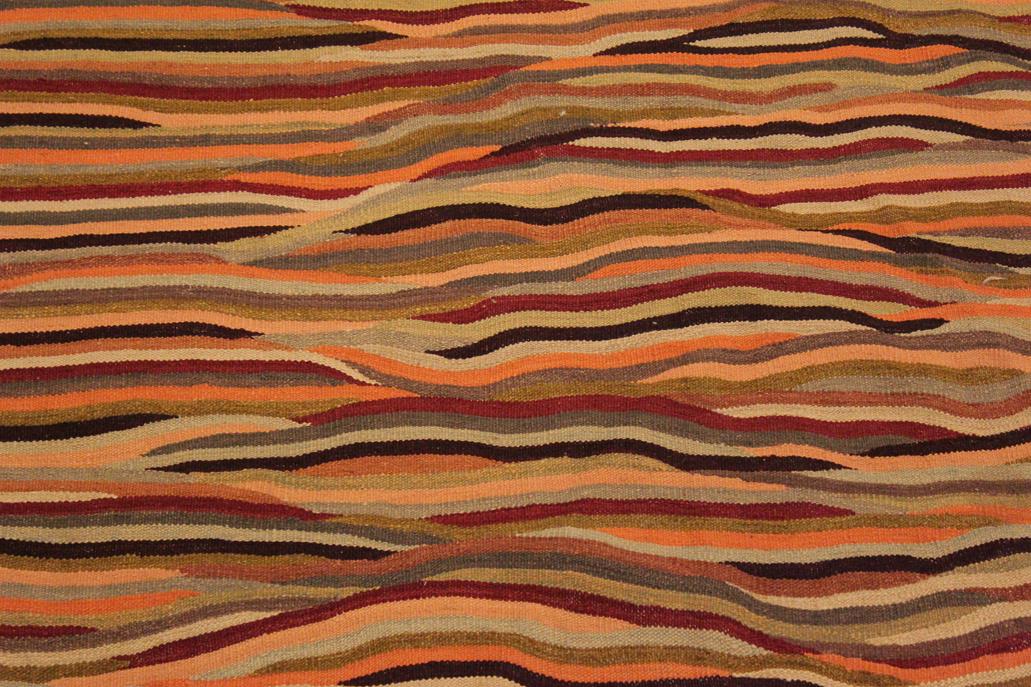 Flat Weave Kilim Antique Navaho Vintage handmade Modern Kilim Beige Brown Hand-Woven Rectangle 100% Wool Area Rug 10x14 
