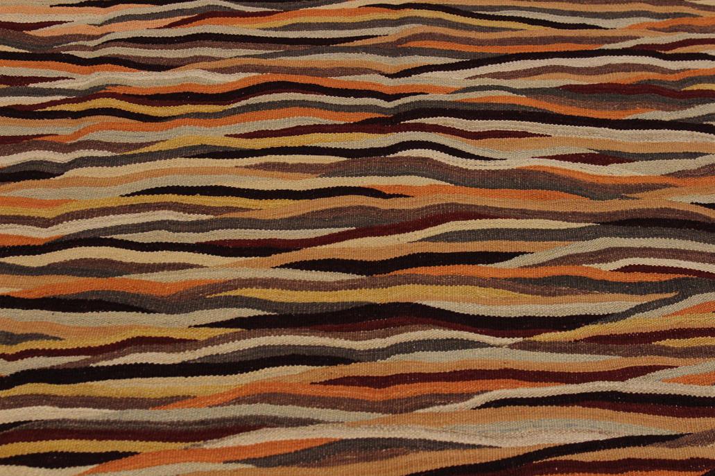 Flat Weave Kilim Antique Navaho Vintage handmade Modern Kilim Beige Red Hand-Woven Rectangle 100% Wool Area Rug 8x10 