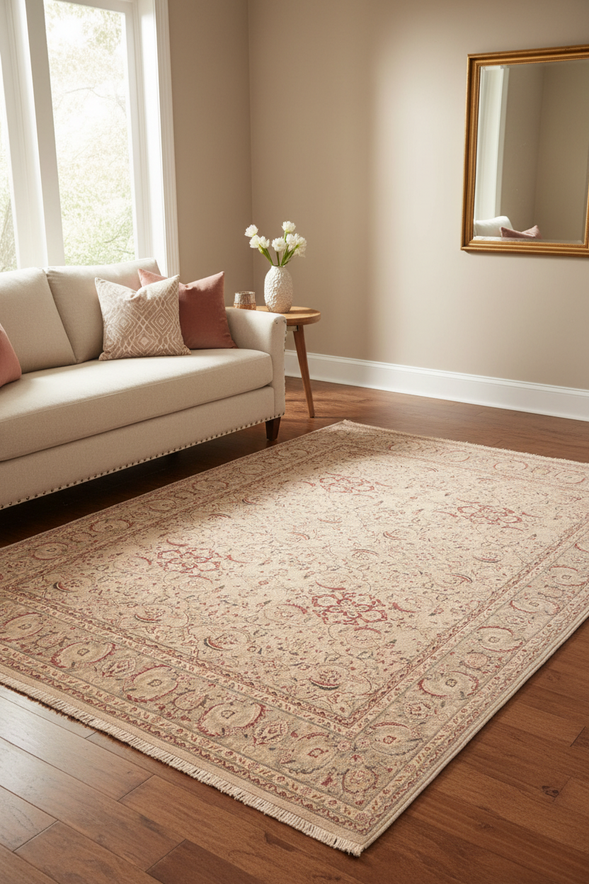 handmade Transitional Kashan Tan Gray Hand Knotted RECTANGLE 100% WOOL area rug 8' x 10'