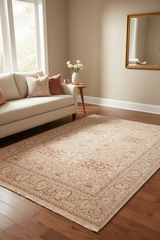 handmade Transitional Kashan Tan Gray Hand Knotted RECTANGLE 100% WOOL area rug 8' x 10'