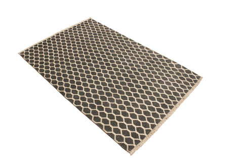 handmade Modern Ailsa Gray Ivory Hand Knotted RECTANGLE WOOL&VISCOU area rug 4' x 6'