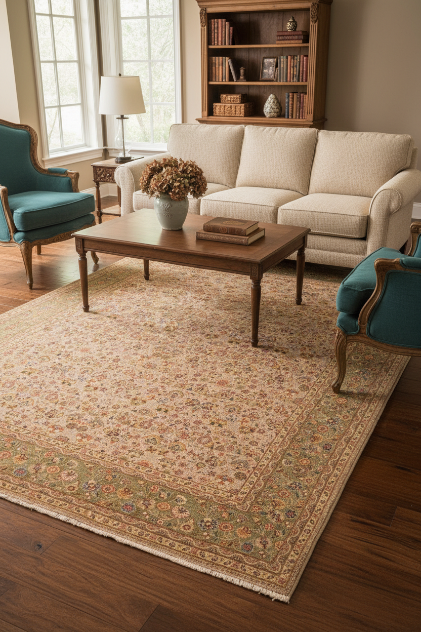 handmade Transitional  Grey Green Hand Knotted RECTANGLE 100% WOOL area rug 8' x 10'
