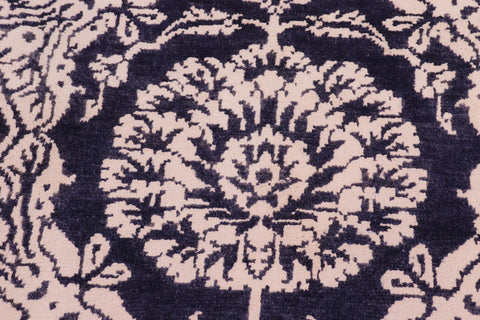 handmade Modern Abstract Blue Beige Hand Knotted RECTANGLE WOOL&SILK area rug 9' x 12'