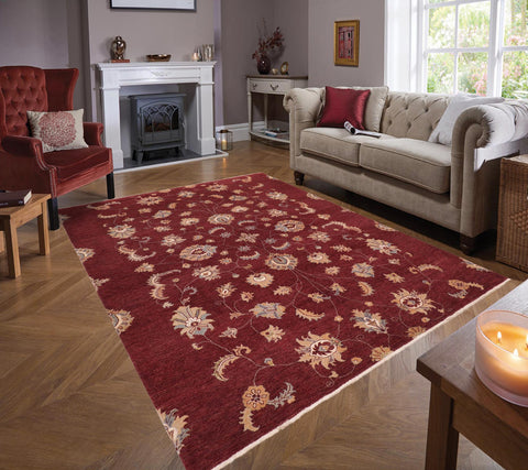 handmade Modern Kafkaz Red Beige Hand Knotted RECTANGLE 100% WOOL area rug 8' x 10'
