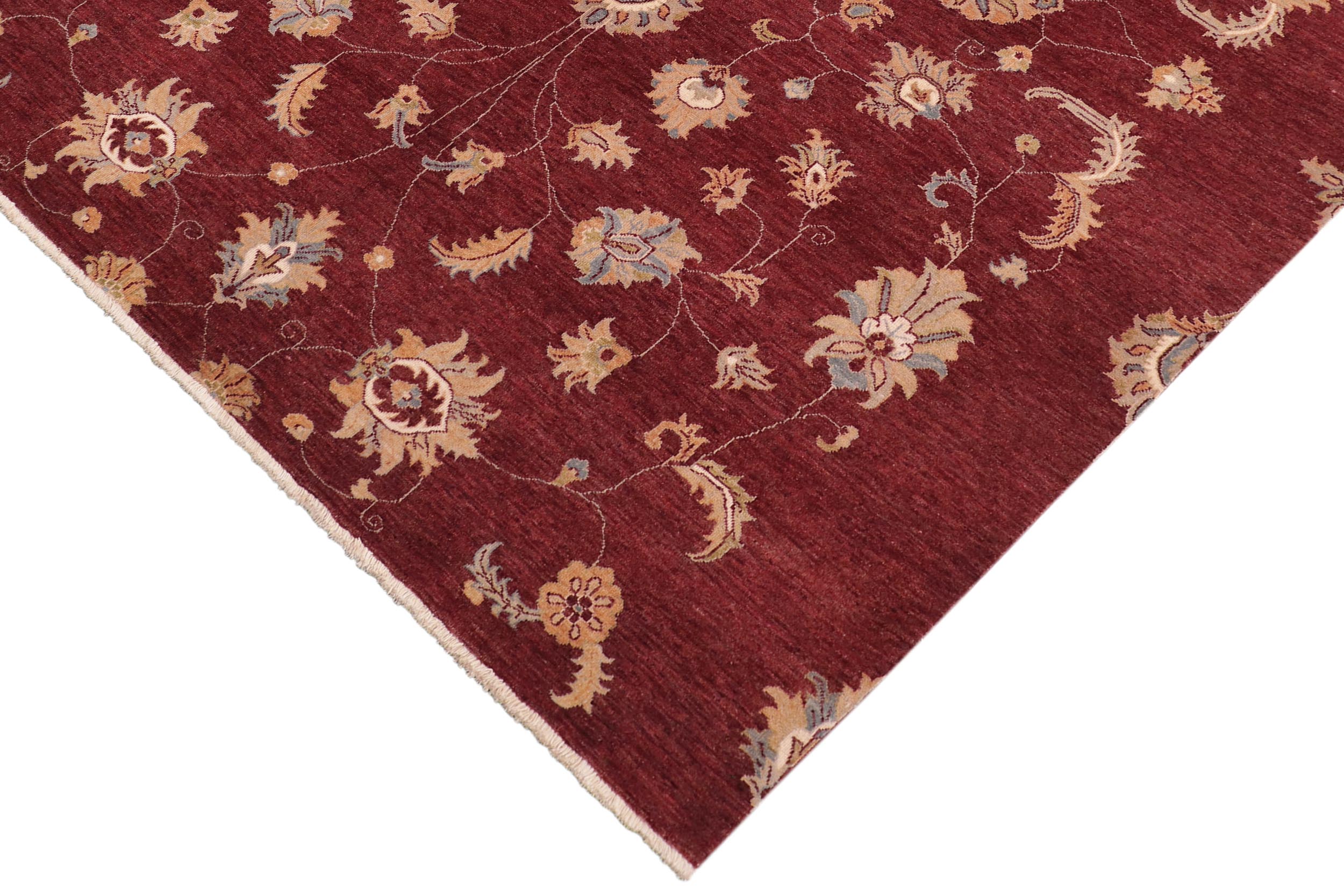 handmade Modern Kafkaz Red Beige Hand Knotted RECTANGLE 100% WOOL area rug 8' x 10'