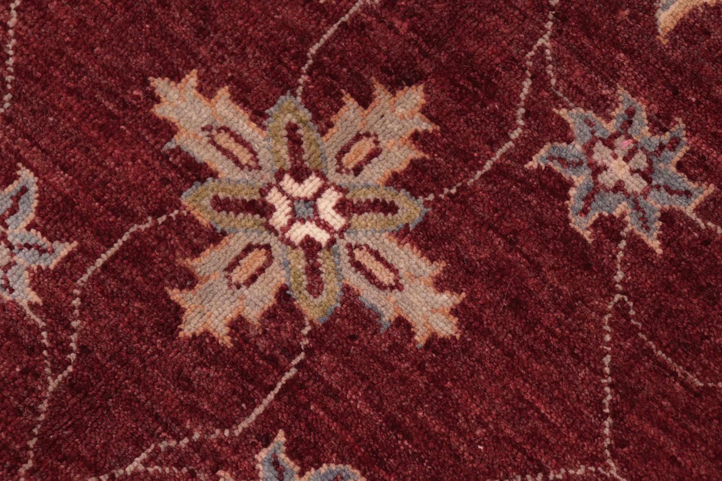 handmade Modern Kafkaz Red Beige Hand Knotted RECTANGLE 100% WOOL area rug 8' x 10'