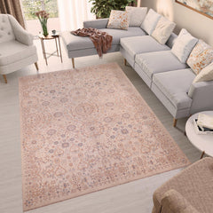 handmade Modern Kafkaz Ivory Pink Hand Knotted RECTANGLE 100% WOOL area rug 9' x 12'