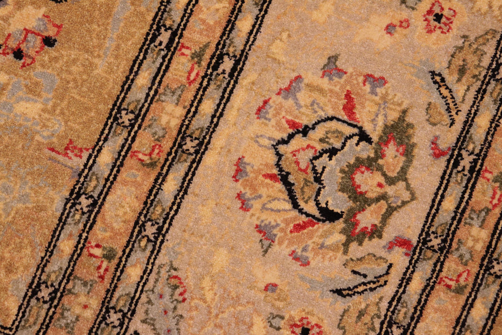 handmade Transitional  Gold Gray Hand Knotted RECTANGLE 100% WOOL area rug 8' x 10'