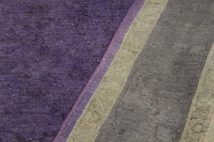 handmade Over Dyed Over Dyed Purple Blue Hand Knotted RECTANGLE 100% WOOL area rug 8' x 10'