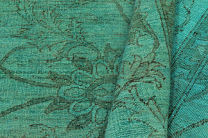 handmade Traditional Kafkaz Teal Teal Hand Knotted RECTANGLE 100% WOOL area rug 8' x 10'